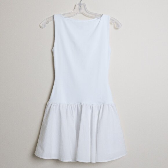 Aritzia Babaton Segment Poplin Dress Contour Cotton Micro White - Picture 2 of 13